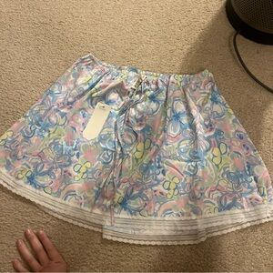 For Love And Lemons Pastel Floral Skater Skirt